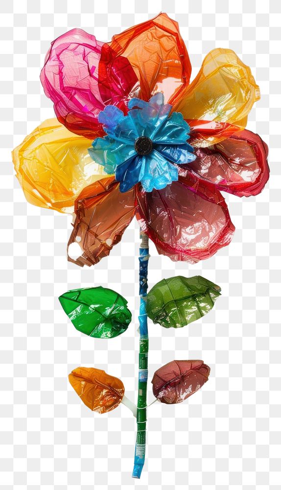 PNG Flower made from plastic confectionery handicraft sweets.