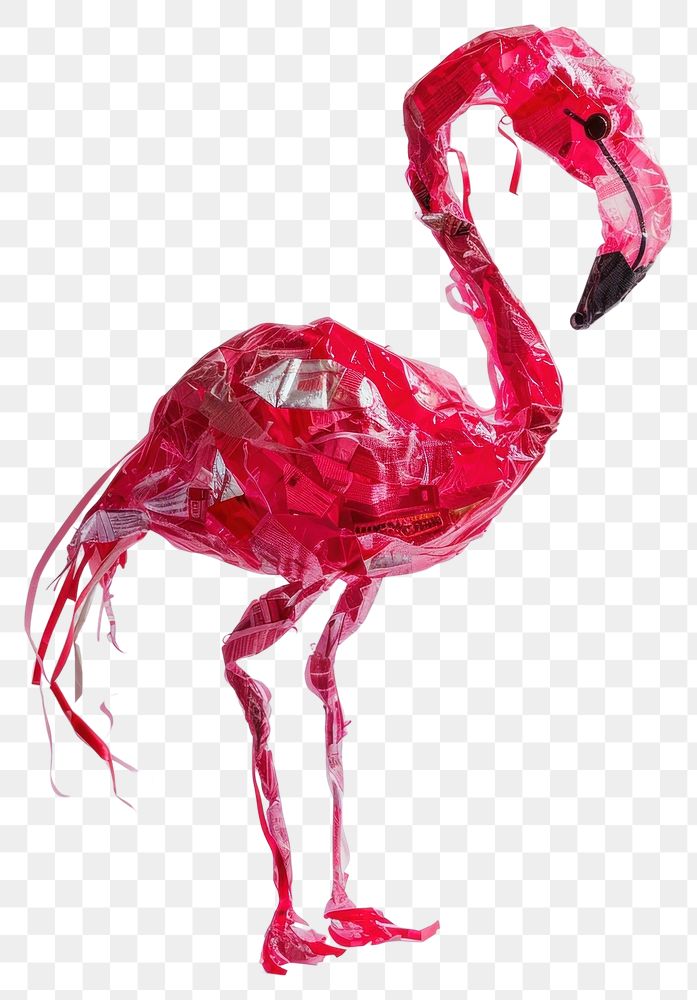 PNG Flamingo made from plastic flamingo animal person.