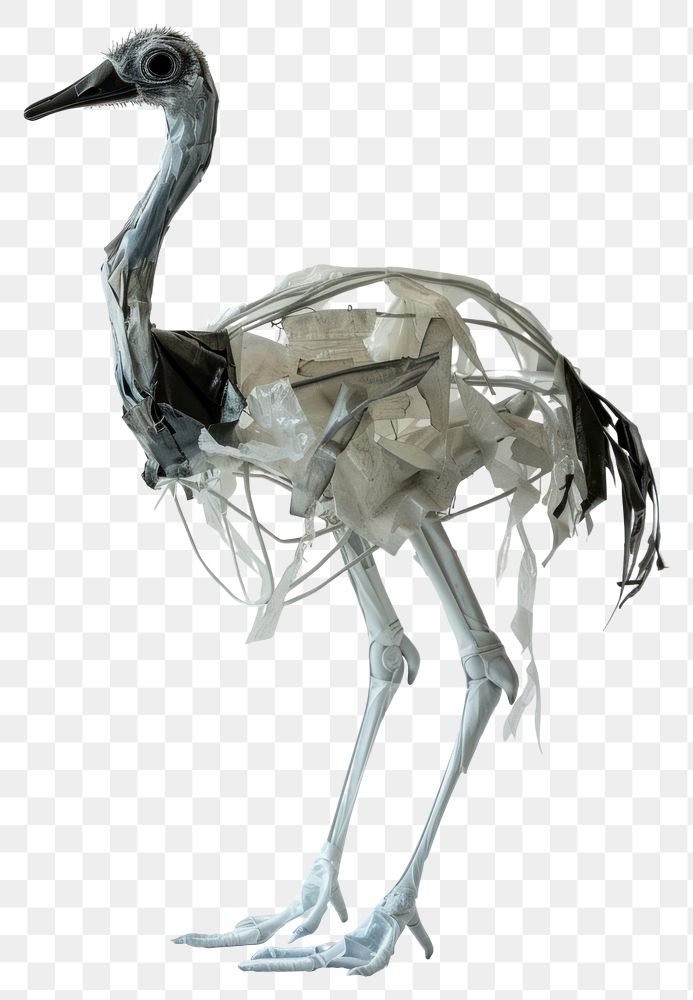 PNG Ostrich made from plastic waterfowl animal bird.