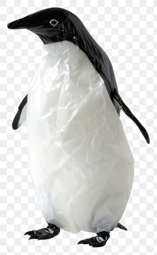 PNG Penguin made from plastic penguin clothing apparel.