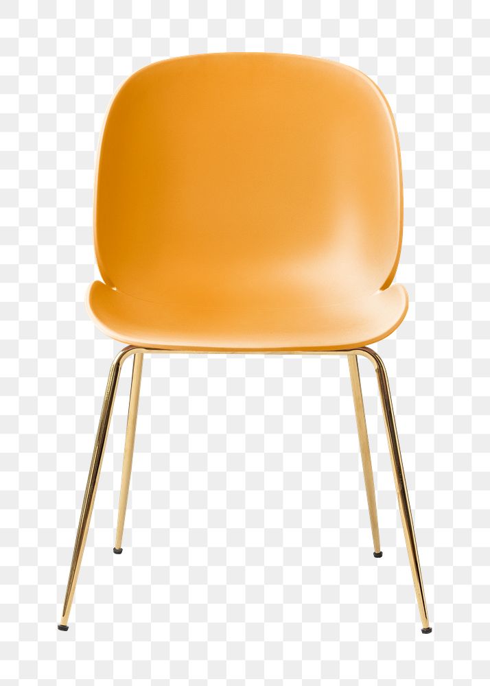 Yellow modern chair png sticker, transparent background