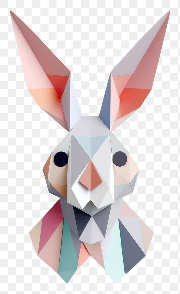 PNG Rabbit origami craft paper.