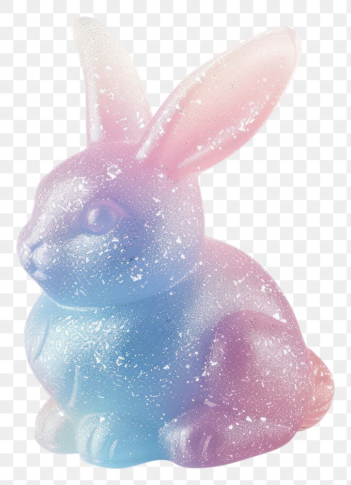 PNG 3d jelly glitter rabbit animal mammal representation.