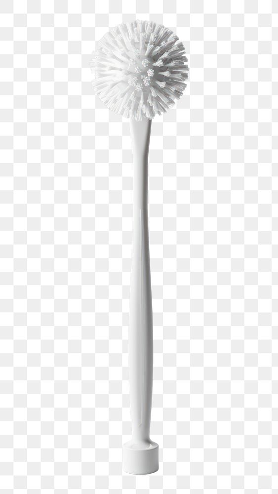PNG White toilet brush toothbrush device tool.