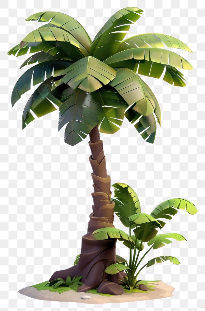 PNG 3D Illustration of tropical tree arecaceae dynamite weaponry.