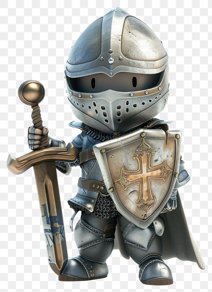 PNG 3D Illustration of Knight knight weaponry helmet.