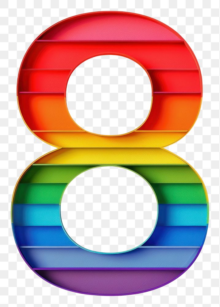 PNG Rainbow with number 8 letterbox mailbox symbol.