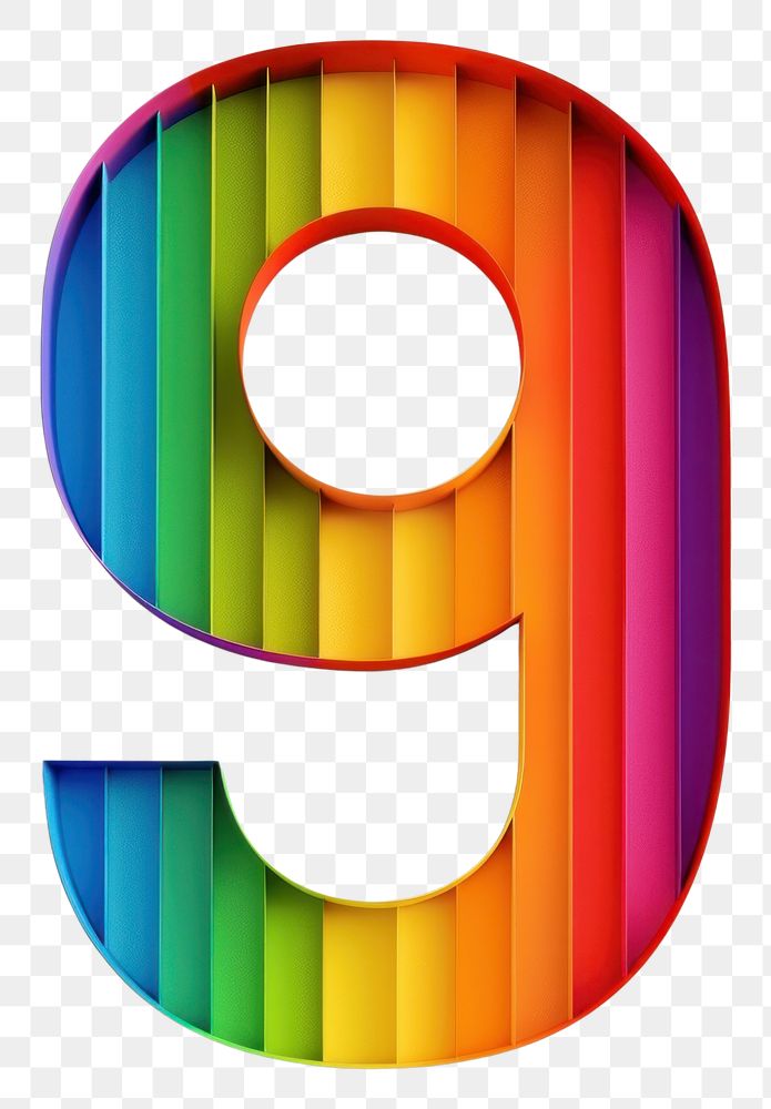 PNG Rainbow with number 9 art symbol logo.