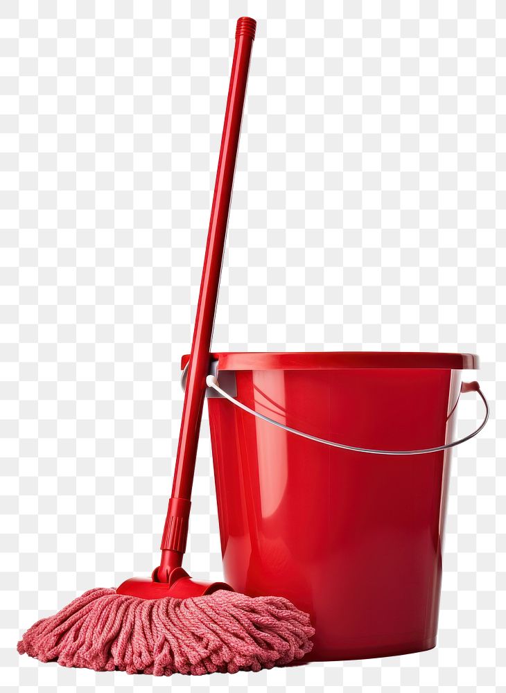 PNG Red cleaning mop bucket person human