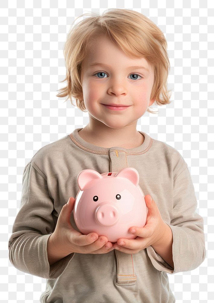 PNG Photo of kid holding pig white background.