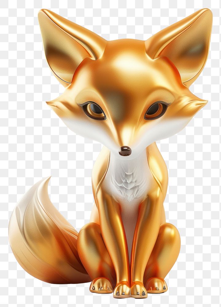 PNG Animal fox figurine mammal.
