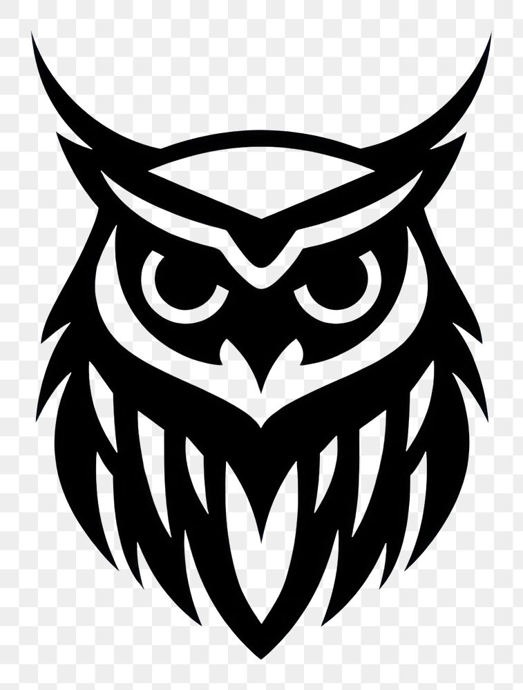 PNG A owl logo stencil symbol.