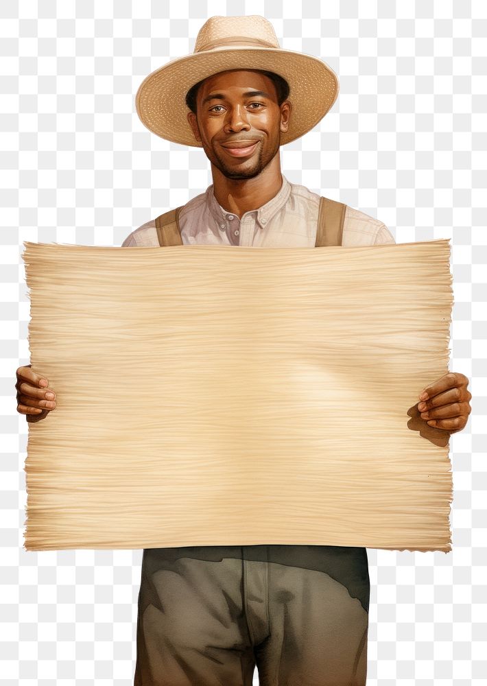 PNG African american farmer portrait person wood.