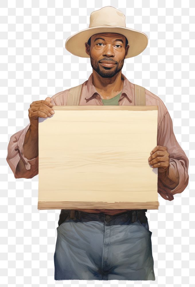 PNG African american farmer portrait person wood.