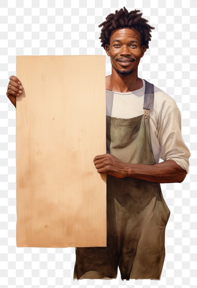PNG African american carpenter person wood letterbox.
