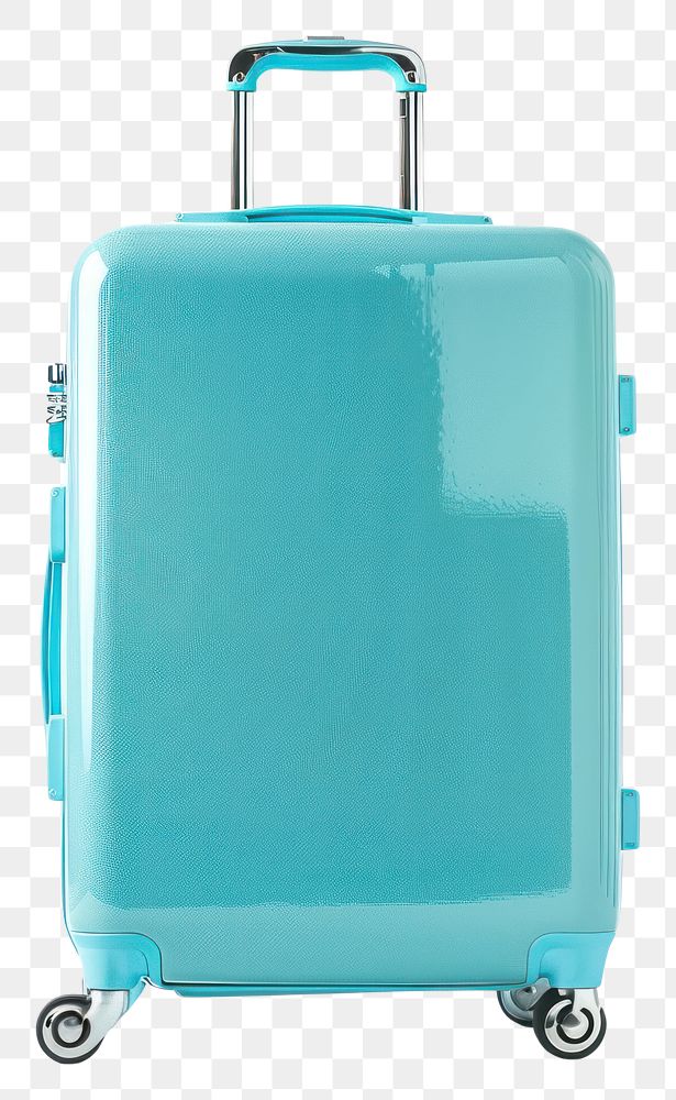 PNG Minimal color travel suitcase luggage white background turquoise.