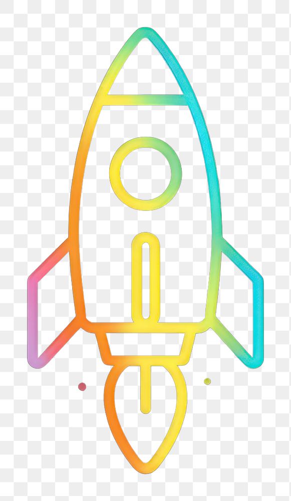 PNG Rocket icon neon light logo.