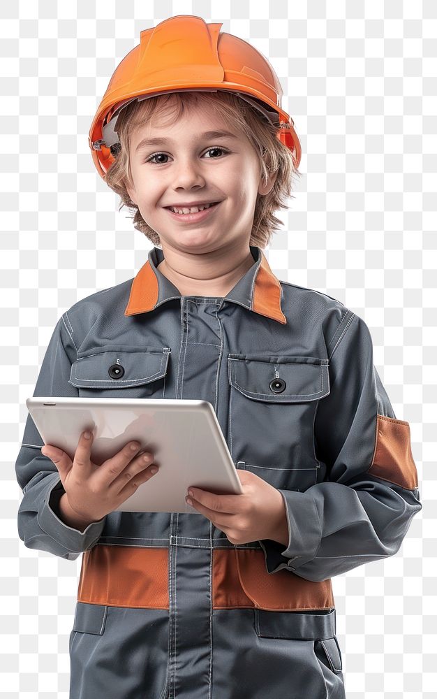 PNG Boy in engineer outfit electronics clothing computer.