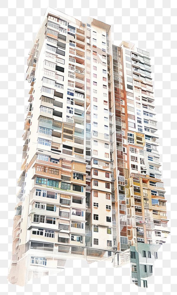 PNG Illustration of condominium architecture building housing.