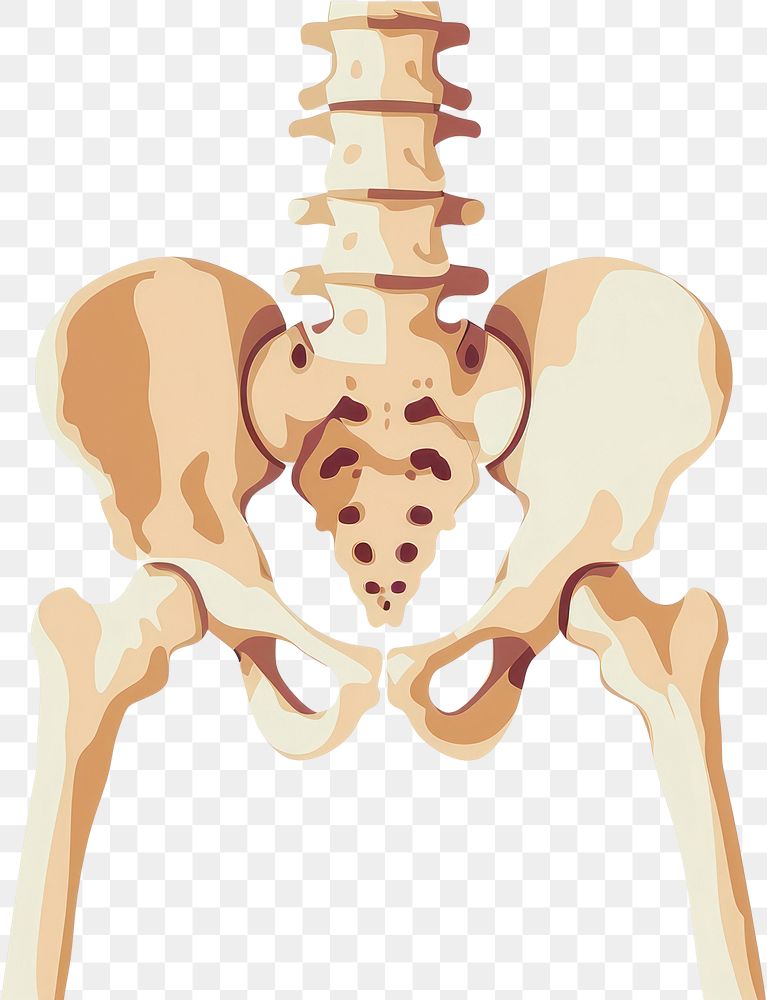 PNG Cute minimal pelvis bone icon human skeleton person.