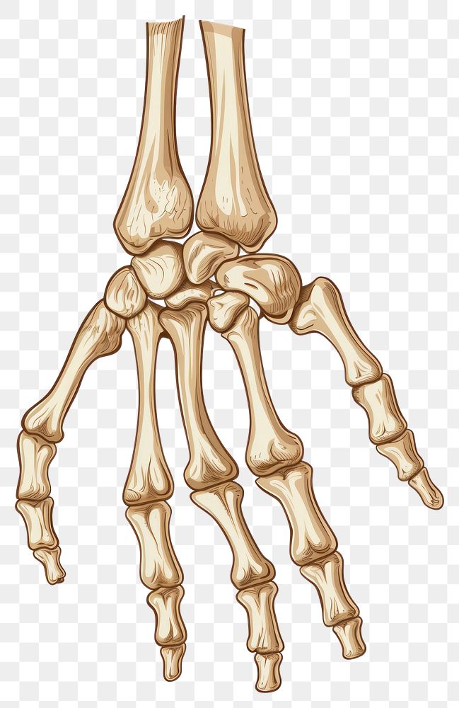 PNG Bone of hand skeleton symbol cross.