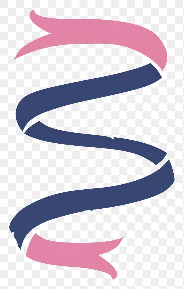 PNG Spiral pink ribbon banner logo.