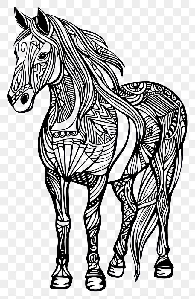 PNG Horse sketch art illustrated.