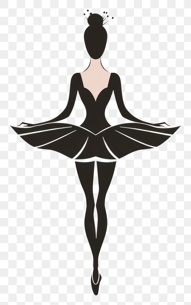 PNG Black minimalist ballerina logo design drawing dancing adult.