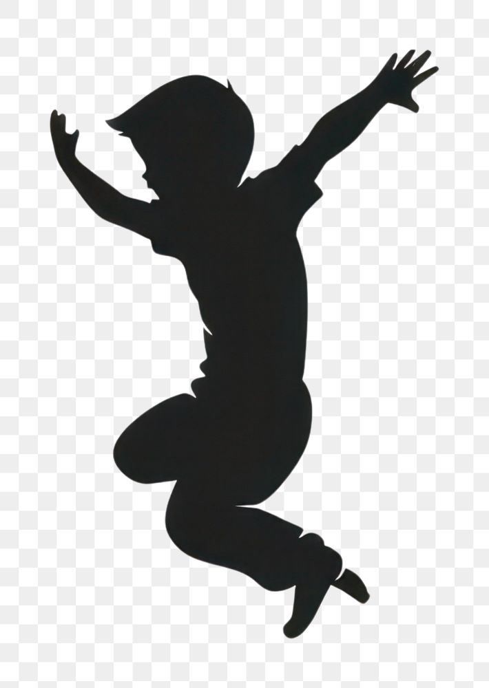 PNG Black minimalist boy jumping logo design silhouette backlighting mid-air.