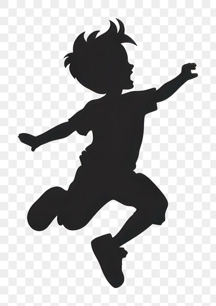 PNG Black minimalist boy jumping logo design silhouette drawing representation.
