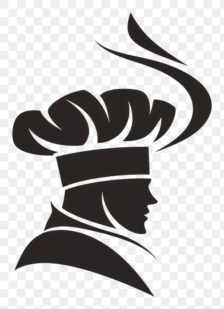 PNG Black minimalist chef hat logo design drawing creativity headshot.