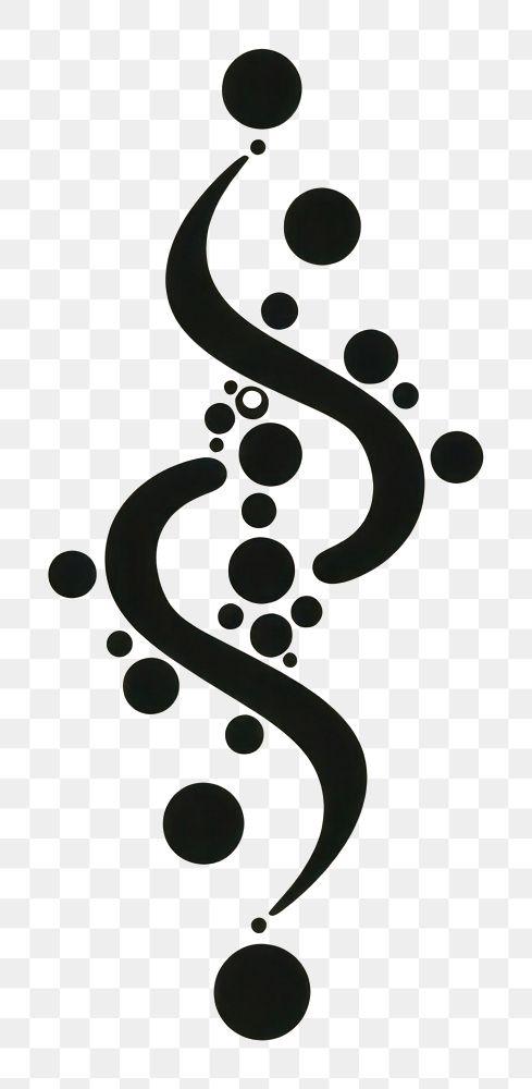PNG Black minimalist DNA logo design pattern drawing calligraphy.