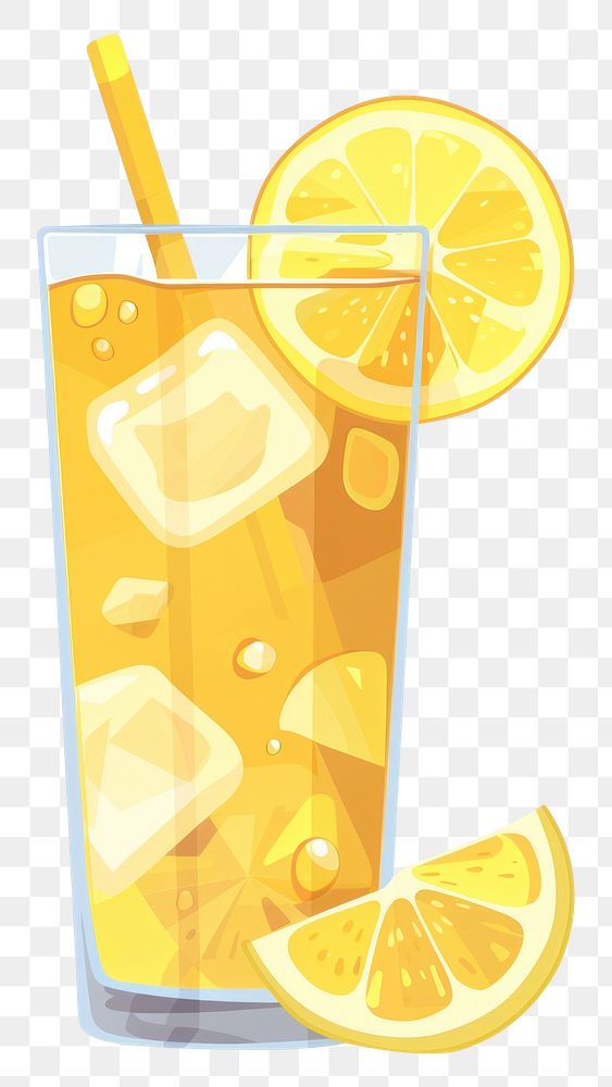 PNG Flat illustration a ice lemonade drink fruit juice.