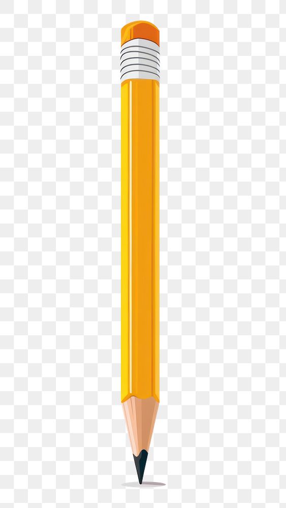PNG Flat illustration Short Yellow Pencil with Eraser at the End pencil eraser yellow.