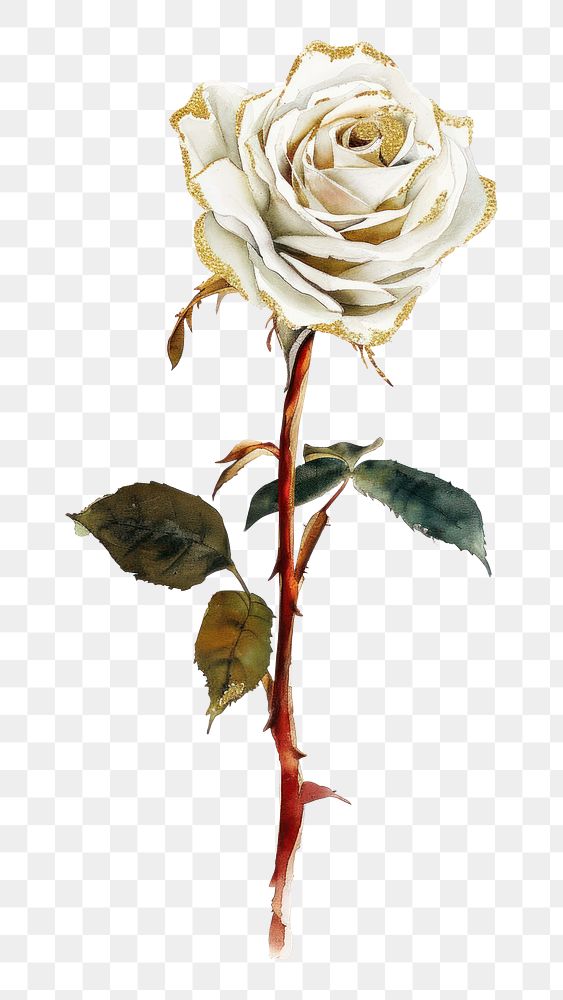 PNG A tiny white rose blossom flower plant