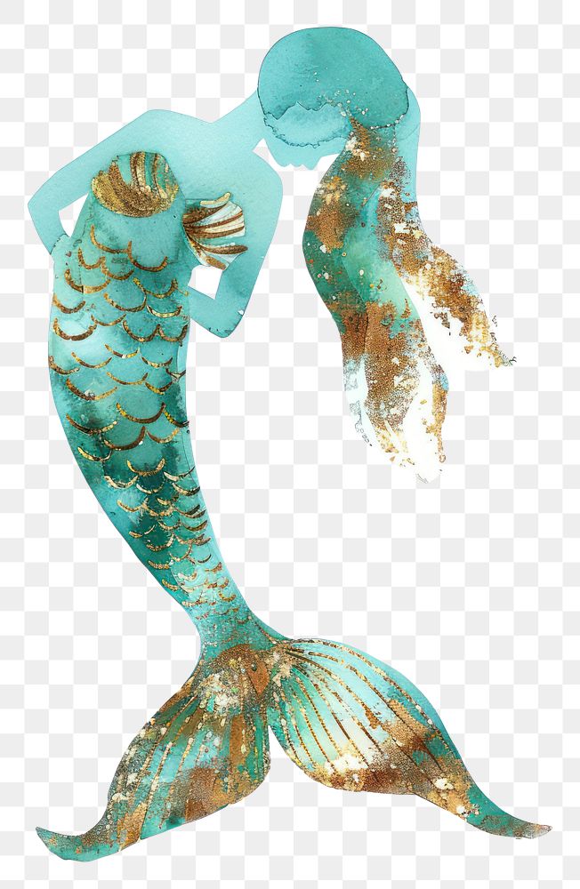 PNG A Turquoise mermaid turquoise animal mammal.