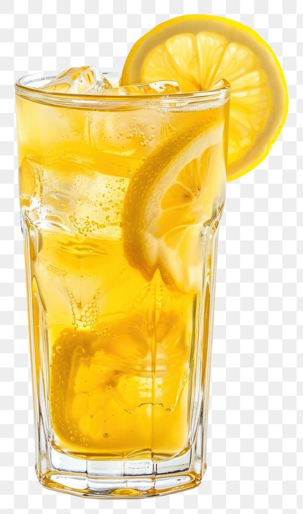 PNG Glass of ice lemonade drink fruit juice