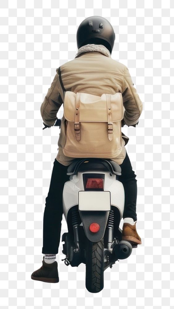 PNG Deliveryman ride scooter transportation accessories motorcycle.