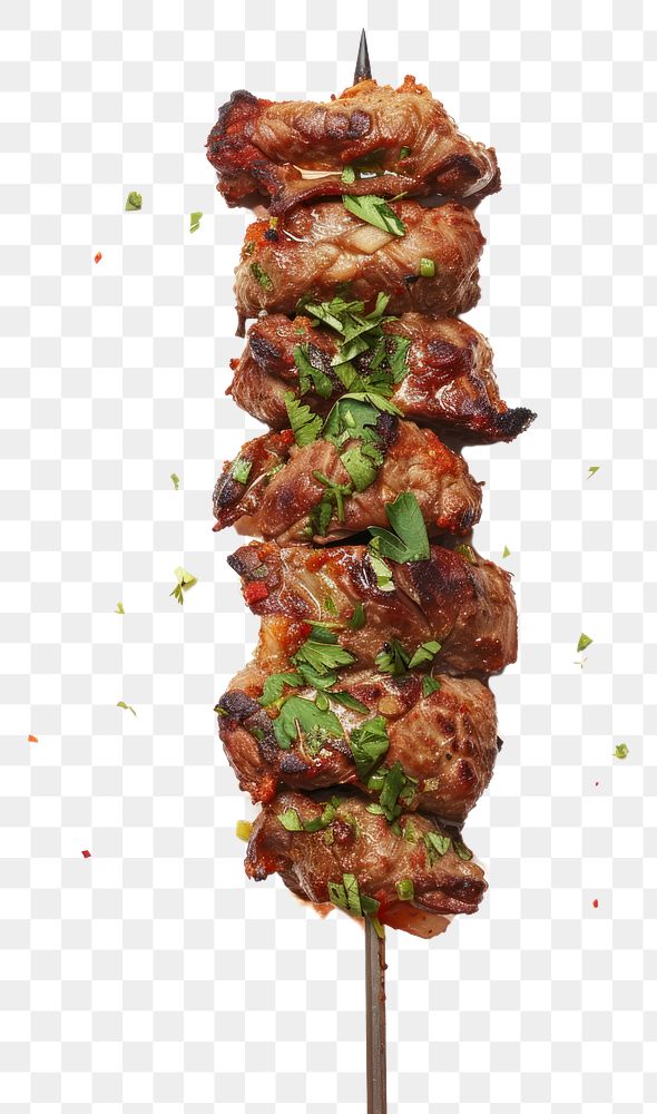 PNG Kebab meat food white background.