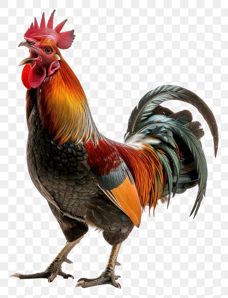 PNG A roaring chicken poultry rooster animal
