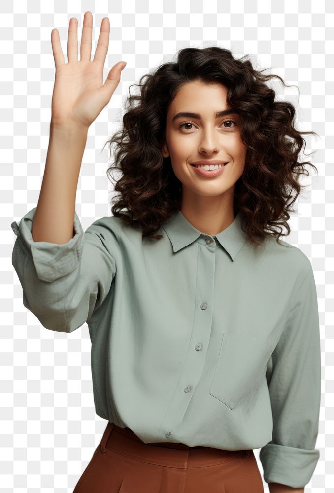 PNG Person waving portrait person woman.