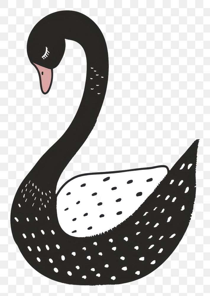PNG  Cute swan clipart animal bird anseriformes.