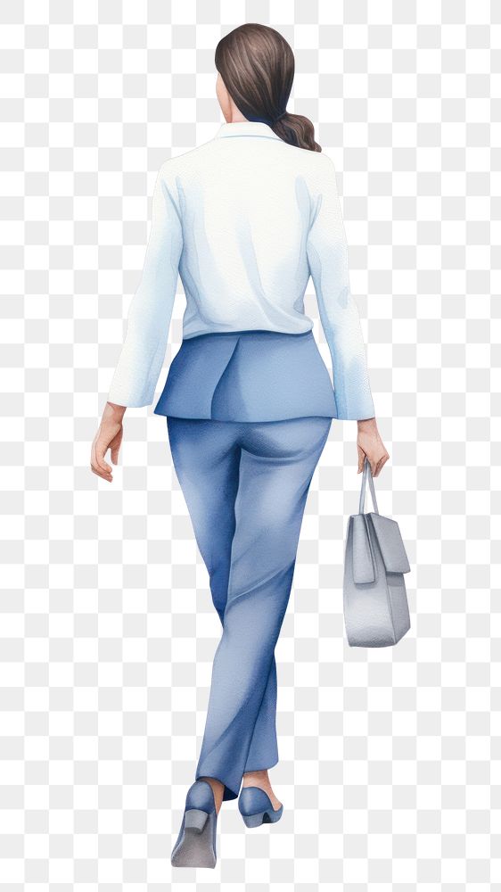 PNG Business woman walking standing adult bag.
