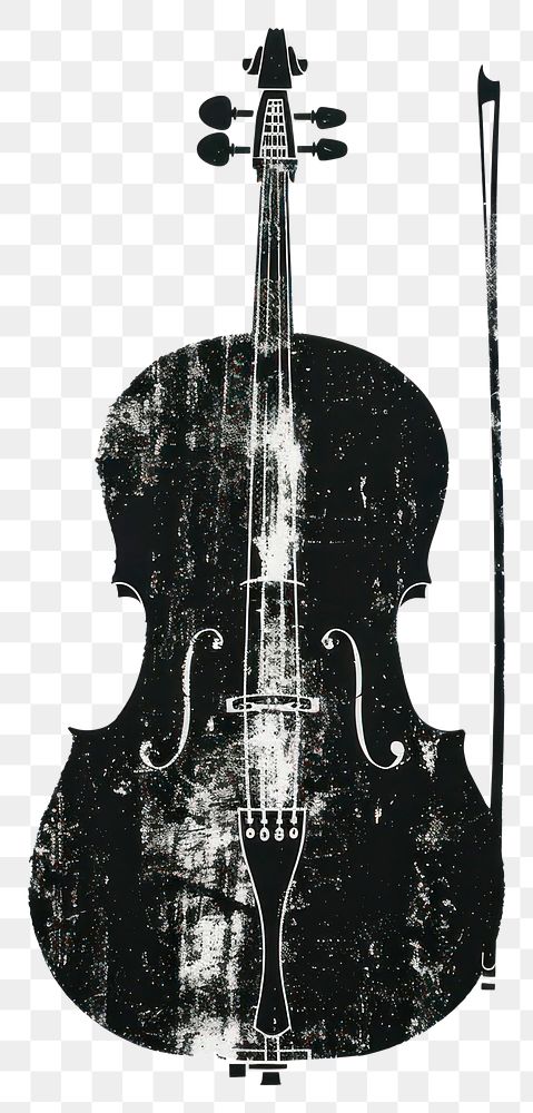 PNG Silkscreen of a Cello cello guitar white background