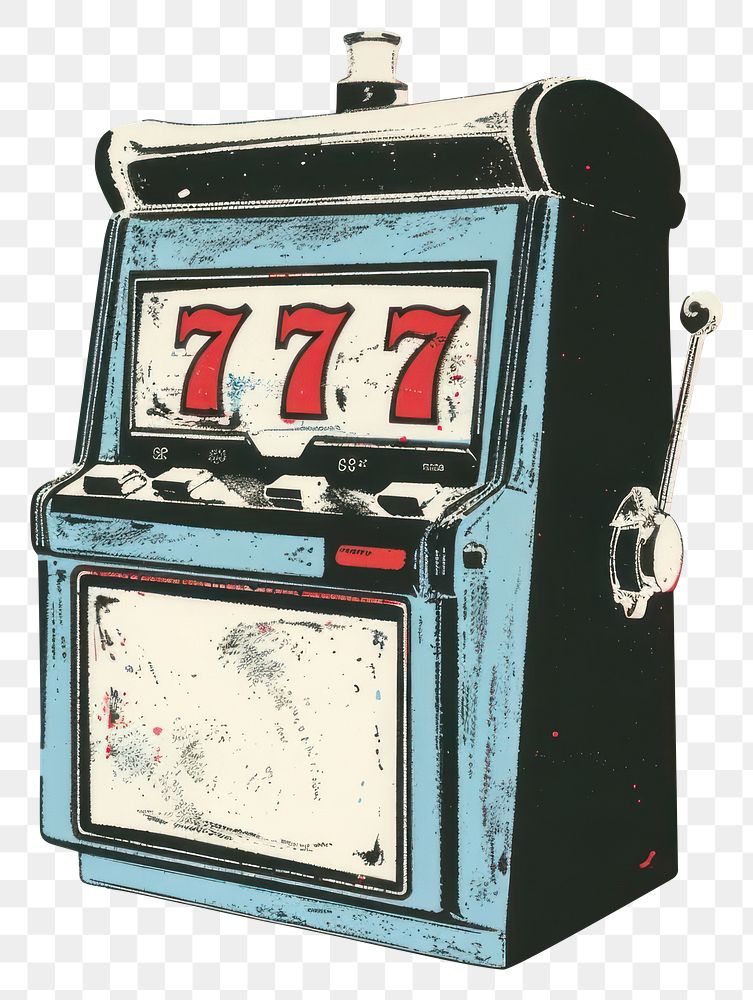 PNG Silkscreen of a Slot Machine machine gambling text