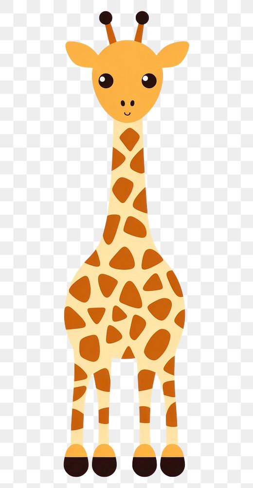 PNG Flat design giraffe animal mammal white background.