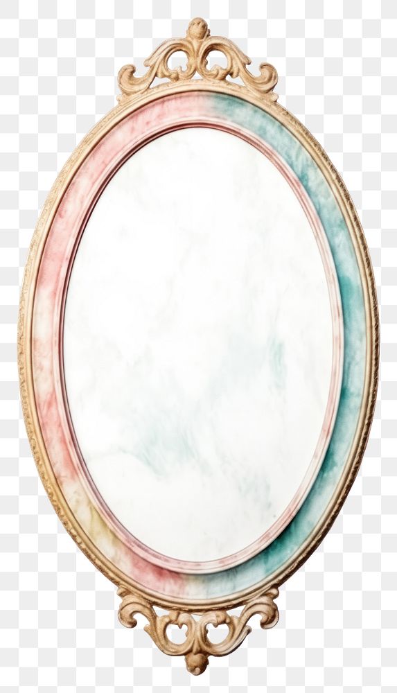 PNG Vintage frame marble jewelry mirror locket.