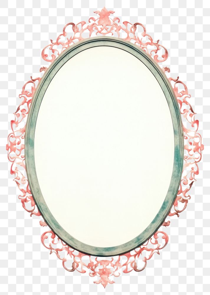 PNG Vintage frame chinese jewelry oval white background.