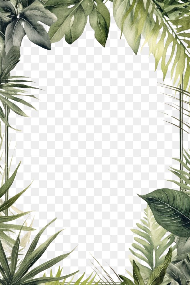 PNG Vintage frame tropical leafs backgrounds outdoors nature