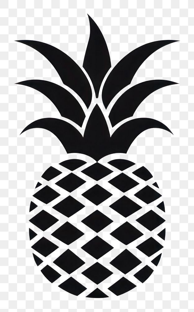 PNG Pineapple Silhouette clip art plant fruit white background.
